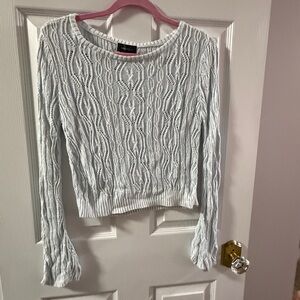 MAJORELLE Light Blue Cable Knit Sweater